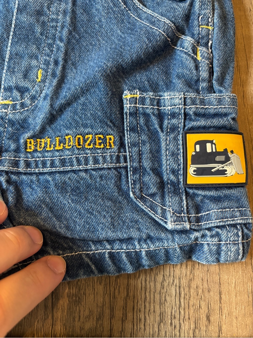 Vintage 2000s Y2K Baby Boy Shortalls Bibs Overalls Construction Trucks Bulldozer - Picture 3 of 6
